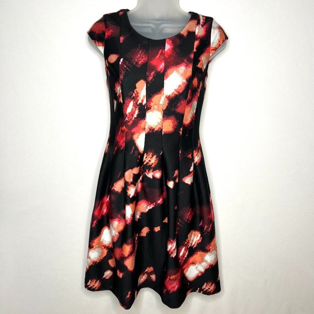 Calvin Klein Fit And Flare Capsleeve Dress 4 Petite
